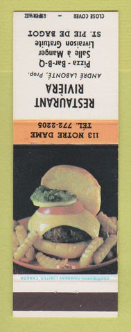 Matchbook Cover - Restaurant Riviera St Pie De Bagot QC