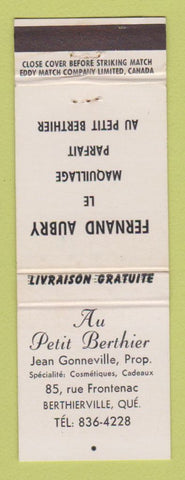 Matchbook Cover - Au Petit Berthier Berthierville QC WEAR