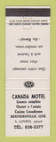 Matchbook Cover - Canada Motel Berthierville QC
