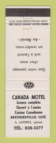 Matchbook Cover - Canada Motel Berthierville QC