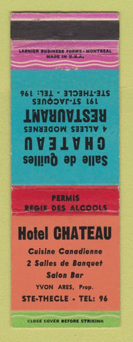 Matchbook Cover - Hotel Chateau Ste Thecle QC WEAR #1