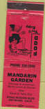 Matchbook Cover - Mandarin Garden Chinese Hayward CA