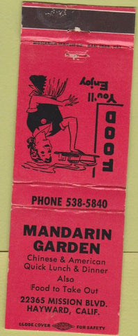 Matchbook Cover - Mandarin Garden Chinese Hayward CA