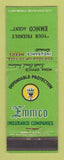 Matchbook Cover - Emmco Insurance South Bend IN