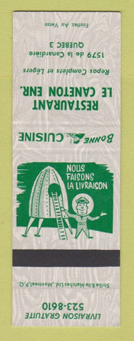 Matchbook Cover - Restaurant LE Caneton Quebec QC SAMPLE WEAR