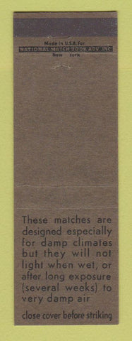 Matchbook Cover - Military Matches for Damp Climates