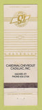 Matchbook Cover - Cardinall Chevrolet Cadillac Hazard KY WEAR