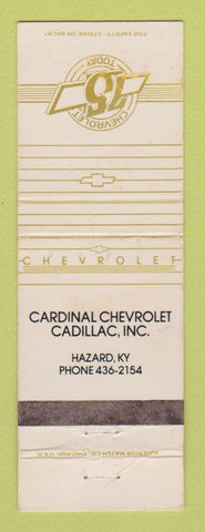 Matchbook Cover - Cardinall Chevrolet Cadillac Hazard KY WEAR