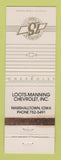 Matchbook Cover - Loots Manning Chevrolet Marshalltown IA WEAR