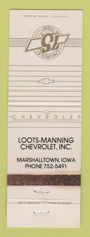 Matchbook Cover - Loots Manning Chevrolet Marshalltown IA WEAR