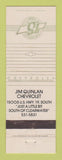 Matchbook Cover - Jim Quinlan Chevrolet Clearwater FL? WEAR