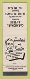 Matchbook Cover - Carmichael & Frere Grocery Beauport QC
