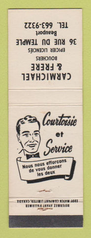 Matchbook Cover - Carmichael & Frere Grocery Beauport QC
