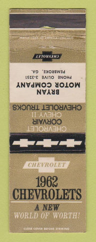 Matchbook Cover - 1962 Chevrolet Bryan Pembroke GA WEAR