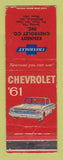 Matchbook Cover - 1961 Chevrolet Kennedy Reidsville GA WORN