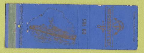 Matchbook Cover - USS Henderson Military Navy WEAR