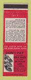 Matchbook Cover - Charles Chester Shoes Brockton MA