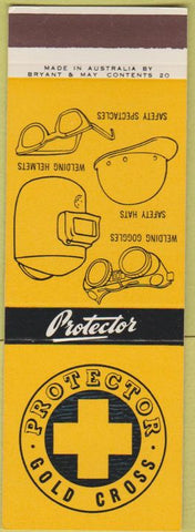 Matchbook Cover - Protector Gold Cross Welding Goggles
