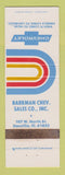 Matchbook Cover - Barkman Chevrolet Danville IL WEAR