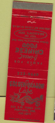 Matchbook Cover - Golden Dragon Cafe Portland OR