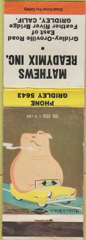 Matchbook Cover - Mathews Readymix Gridley CA