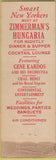 Matchbook Cover - Zimmerman's Hungaria Restaurant NY