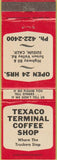 Matchbook Cover - Texaco Terminal Coffee Shop Suisun CA