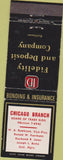 Matchbook Cover - Fidelity Insurance Chicago IL Branch