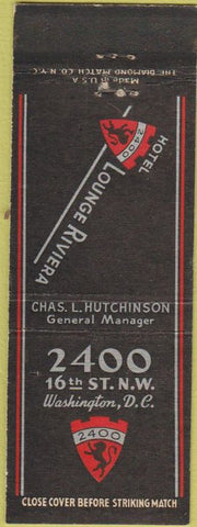 Matchbook Cover - Hotel 2400 Lounge Riviera Washington DC