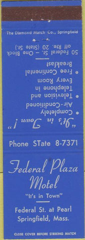 Matchbook Cover - Federal Plaza Motel Springfield MA