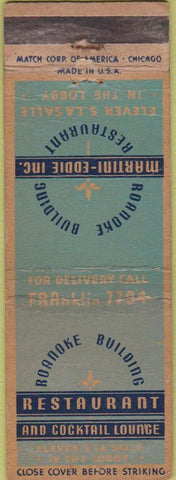 Matchbook Cover - Roanoke Building Restaurant WEAR