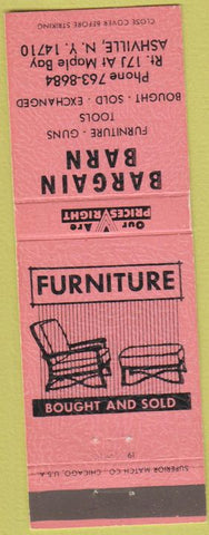 Matchbook Cover - Bargain Barn Thrift Guns Ashville NY
