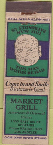 Matchbook Cover - Market Grill Los Angeles CA WORN