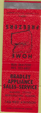 Matchbook Cover - Bradley Appliance Sales Milwakee WI