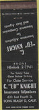 Matchbook Cover - Ed Knight Insurance LONG BEACH CA