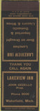 Matchbook Cover - 1930s Lakeview Inn Wakeield MI