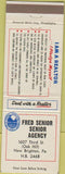 Matchbook Cover - Fred Senior Agency New Brighton PA