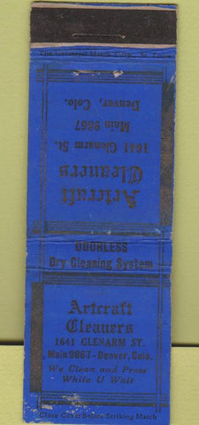 Matchbook Cover - Artcraft Cleaners Denver CO WORN