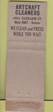 Matchbook Cover - Artcraft Cleaners Denver CO WORN