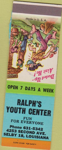 Matchbook Cover - Ralph's Youth Center Selby LA hillbilly