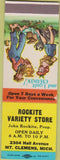 Matchbook Cover - Rockite Variety Store Mt Clemens MI