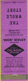 Matchbook Cover - Dick Sivley Olson Realtor Marysville CA