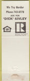Matchbook Cover - Dick Sivley Olson Realtor Marysville CA