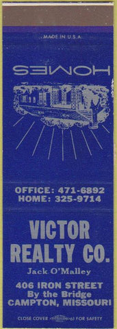 Matchbook Cover - Victor Realty Co Compton MO