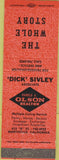 Matchbook Cover - Dick Sivley Olson Realtor Marysville CA