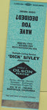 Matchbook Cover - Dick Sivley Olson Realtor Marysville CA