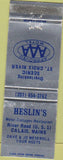 Matchbook Cover - Heslin's Hotel Restaurant Calais ME