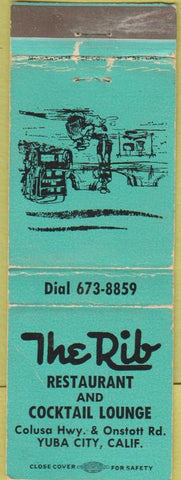 Matchbook Cover - The Rib Restaurant Yaba City CA WEAR