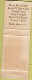 Matchbook Cover - The Rib Restaurant Yaba City CA WEAR