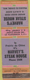 Matchbook Cover - Harvey Steak House Prairie Cu Chien WI